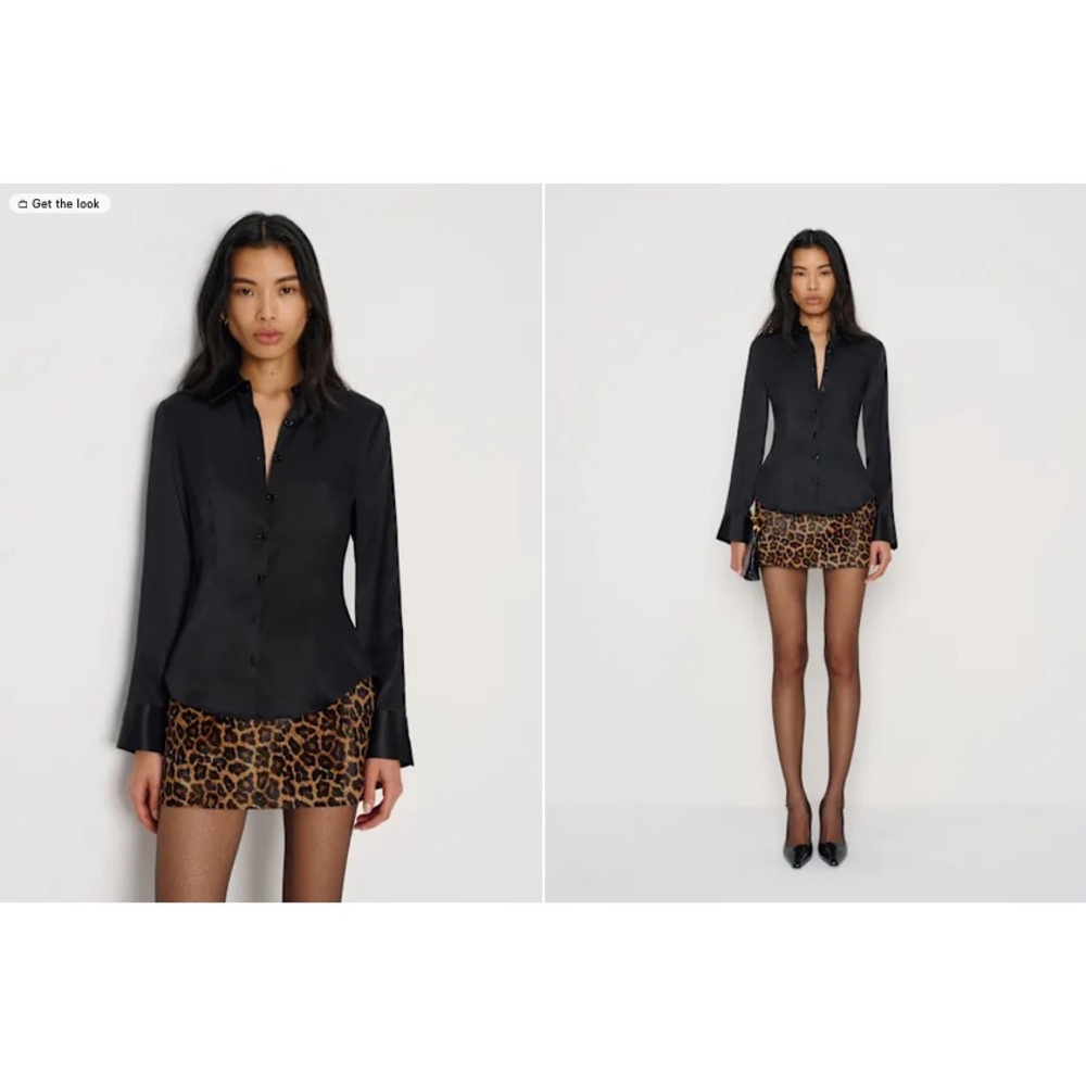 Reformation Raya Fitted Silk Shirt